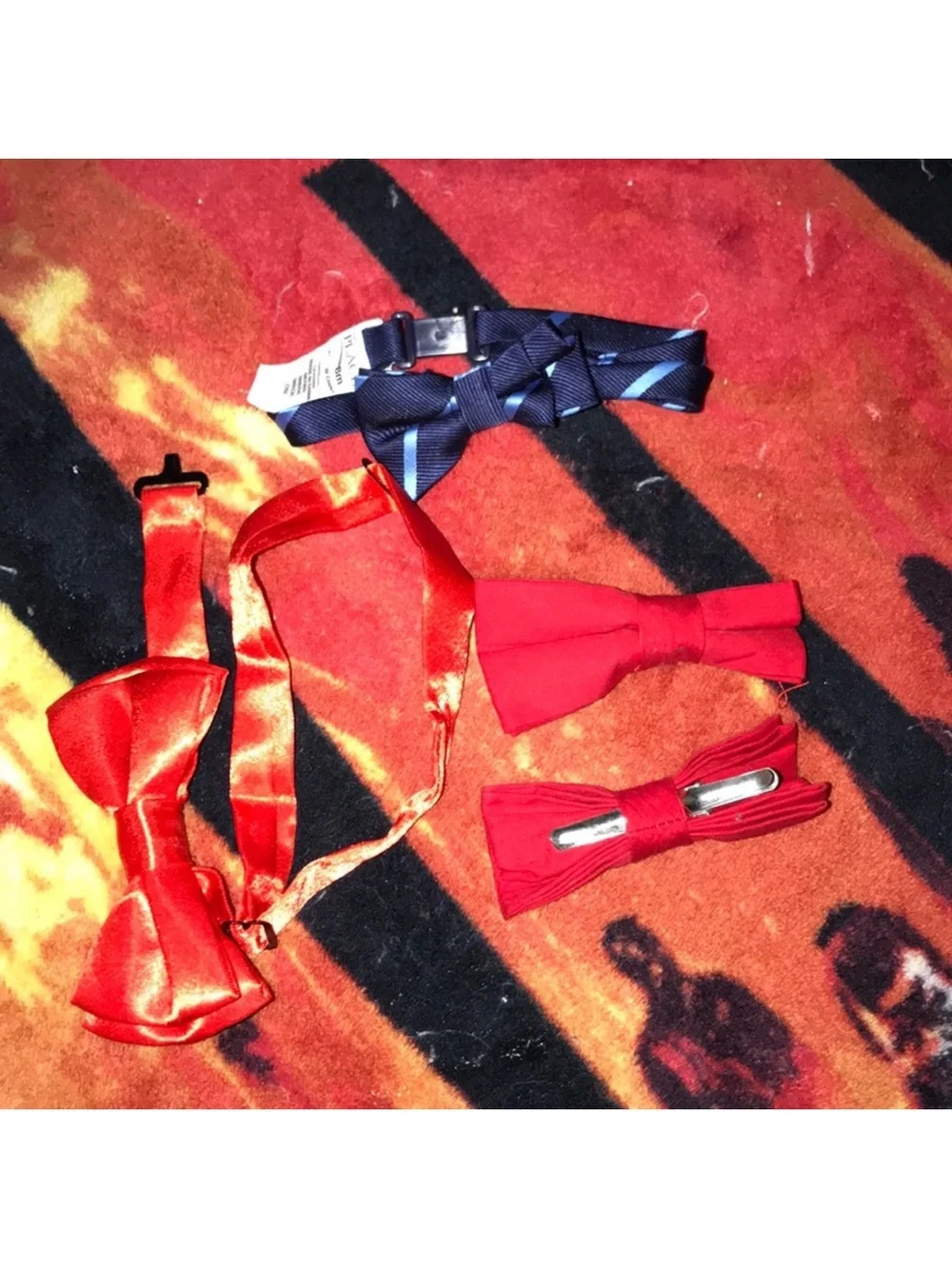 Mixed Bow Tie Lot - Red & Navy Bow Ties and clip on bows